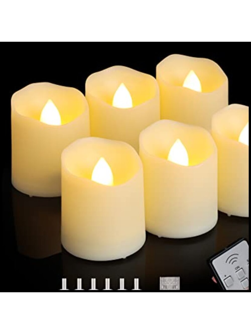 Rechargeable LED Tea Lights USB Flameless Votive Candles Remote Flickering Home